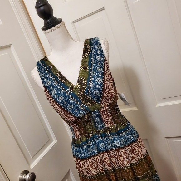NWT Chris McLaughlin Print Tiered Midi Dress Size 6 - Picture 3 of 16